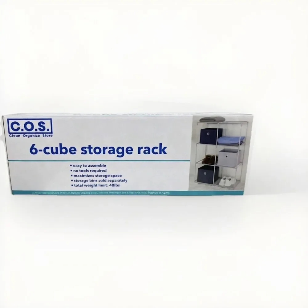 6-Cube Storage Rack Modular Organizer Unit Shelving - Gray - NEW - Easy Assembly